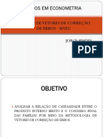 Tópicos em Econometria: Modelo de Vetores de Correção de Erros - Mvec