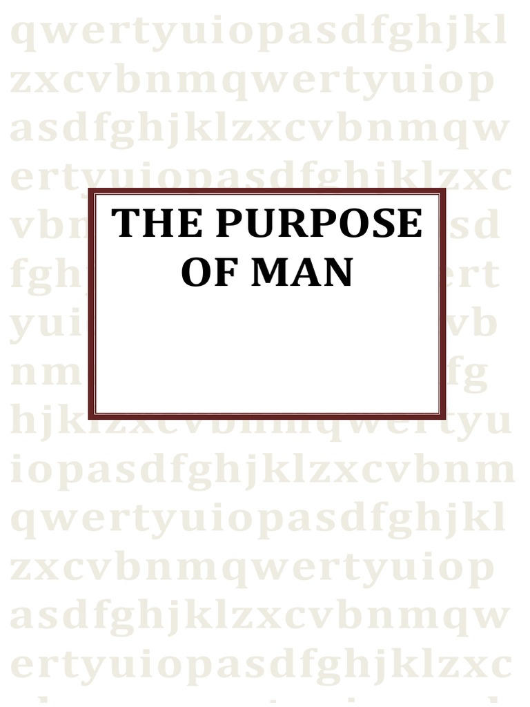 Purpose of Man PDF Image Of God Jesus