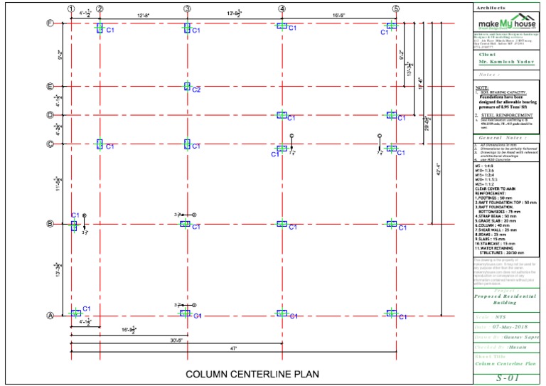 1 Column Centerline Plan Pdf