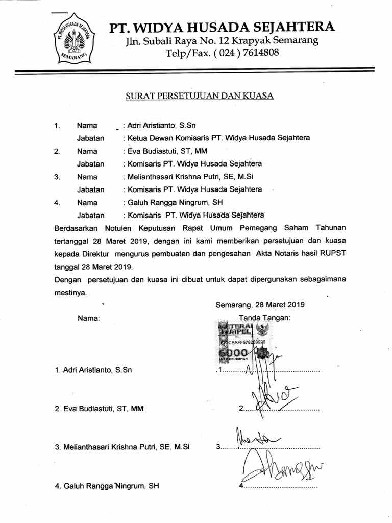 Contoh Surat Kuasa | PDF