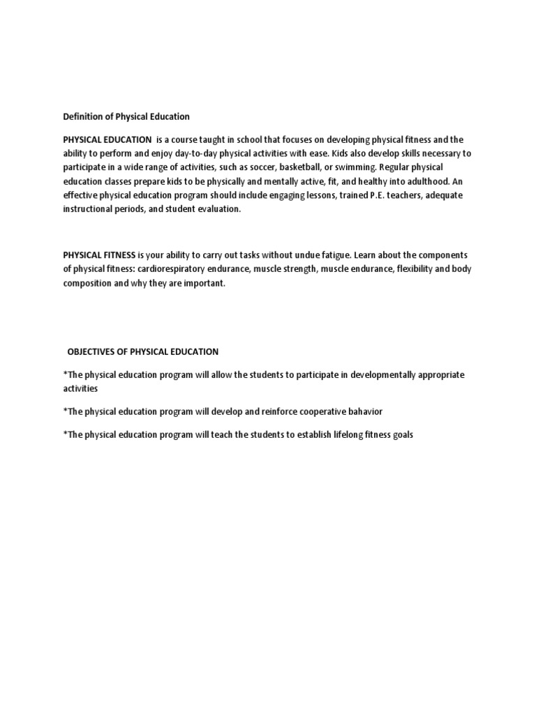WHAT IS THE BEST DEFINITION OF PHYSICAL EDUCATION visual data 8