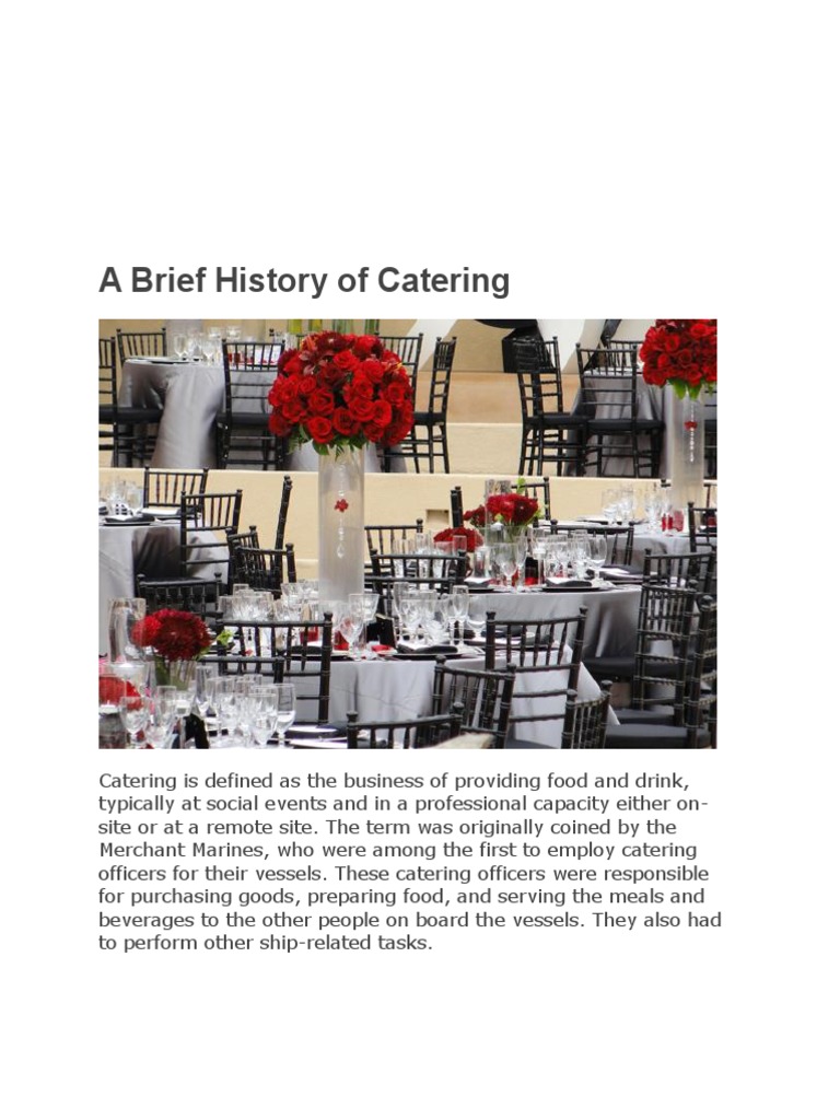 A Brief History of Catering PDF