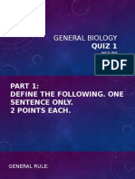 General Biology Quiz 1