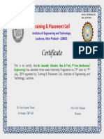 Certificate: Training & Placement Cell