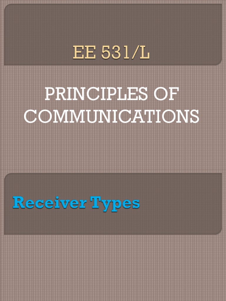 Principle of Electronic Communication AM Receiver | PDF | Detector ...