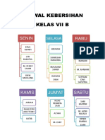 Jadwal Kebersihan Vii B