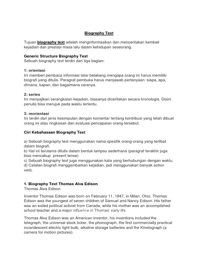 Biography Text Thomas Edison
