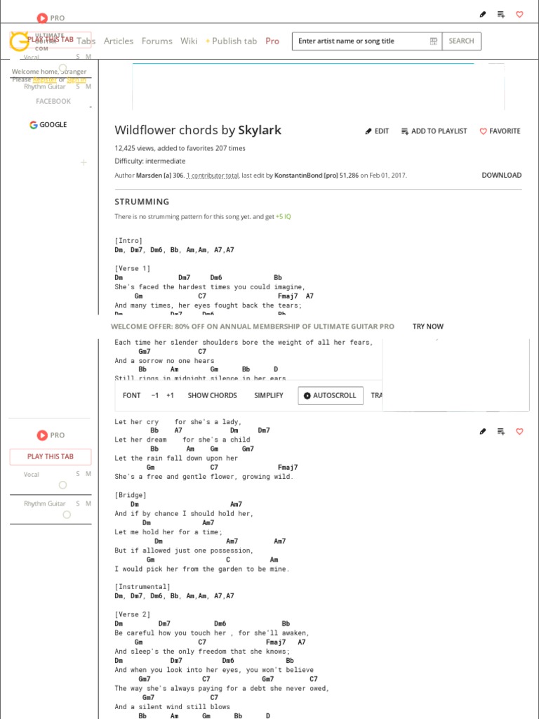 Wildflower Chords PDF Song Structure Elements Of Music