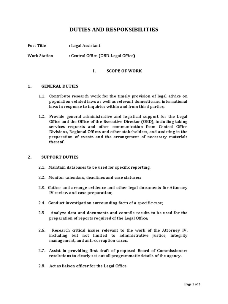 Qualifications of Legal Assistant PDF Lawyer Government Information