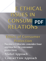 Some Ethical Issues in Consumer Relations