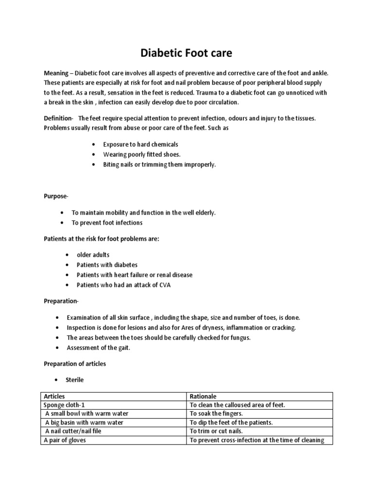 Diabetic Foot Care PDF Sock Foot