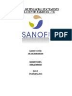 Sanofi Analysis of Financial Statements Report