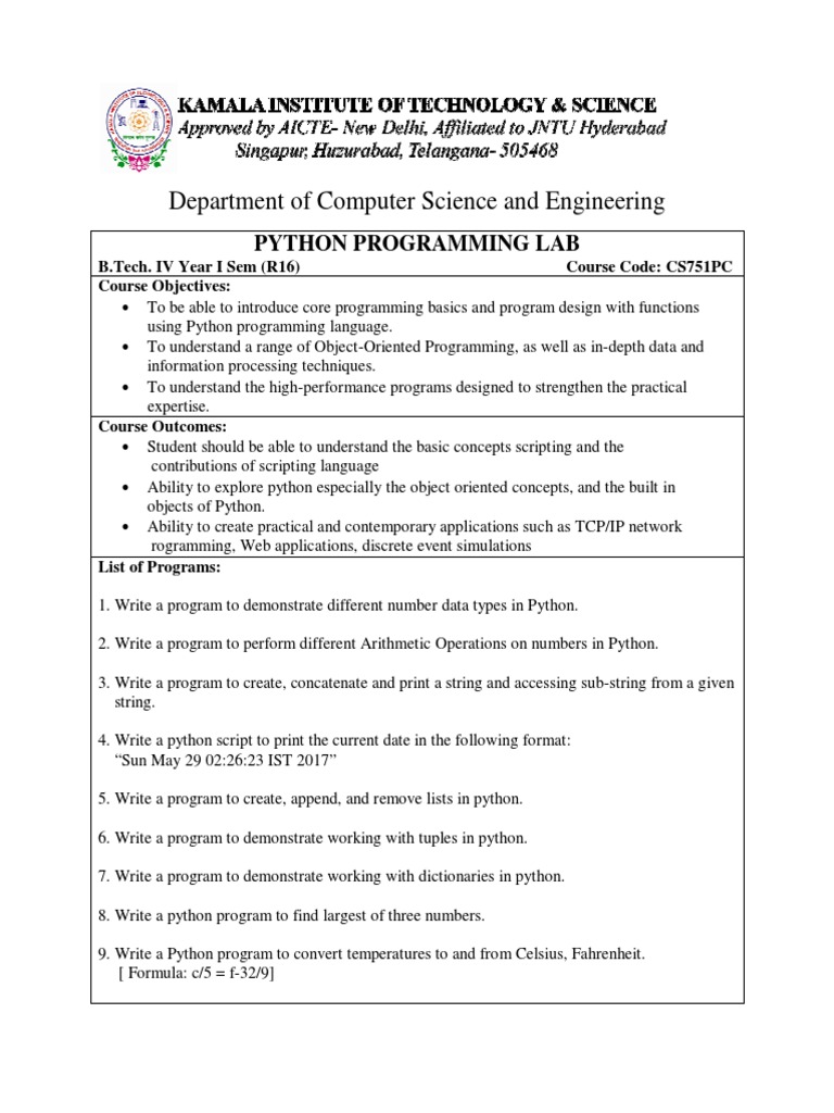 Python List of Programs | Download Free PDF | Python (Programming ...