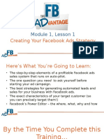 Module 1, Lesson 1: Creating Your Facebook Ads Strategy