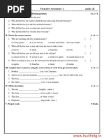 Class: IV Sub: English Formative Assessment - I Marks: 25