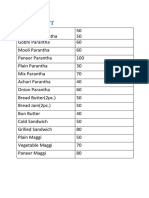 Menu for Swiggy