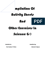 Activity Sheets And Exercises For Science G-9