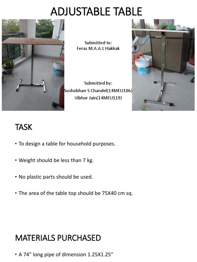 Adjustable Lightweight Household Table | PDF