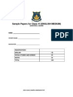 Class 6 Sample Admission Test Papers (English, Maths, Science