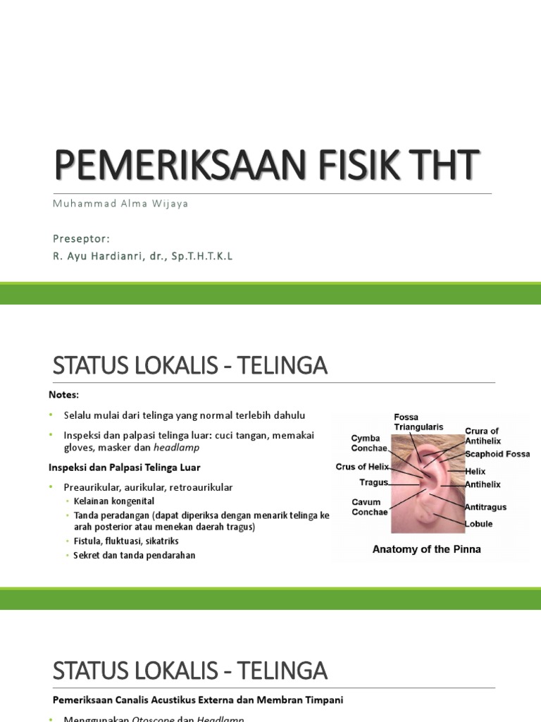 Pemeriksaan Fisik THT Lengkap | PDF