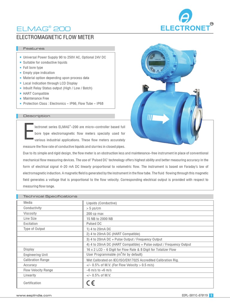 Elmag 200 Flow Meter PDF Flow Measurement Direct