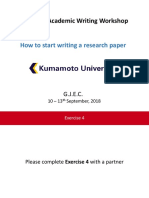 Advanced Academic Writing Workshop: How To Start Writing A Research Paper