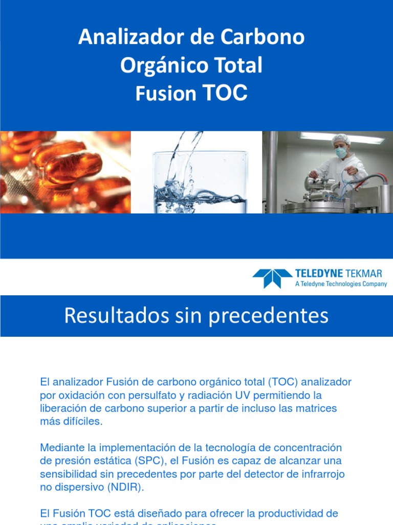 Analizador TOC Fusion: Innovación en Detección | PDF | Carbono organico ...