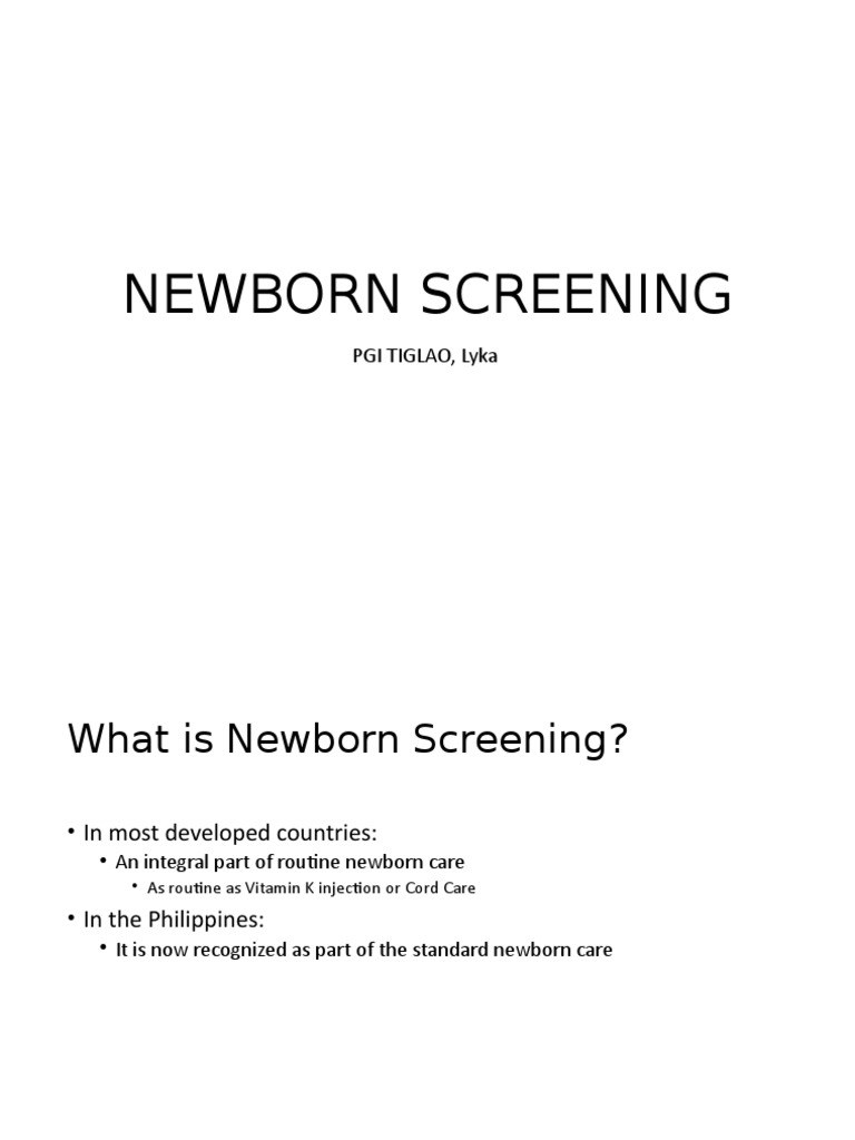 Newborn Screening in the Philippines | PDF | Hypothyroidism | Diseases ...