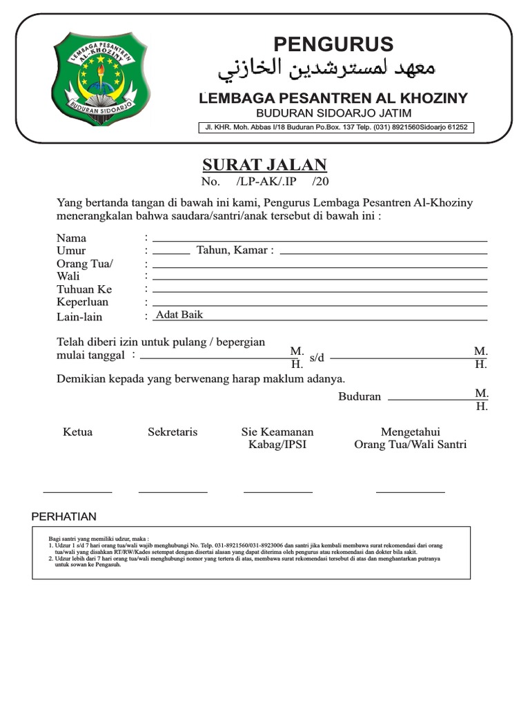 Download 66+ Contoh Surat Surat Izin Sekolah Dari Pondok Pesantren Terbaik Dan Terbaru
