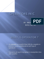 Operators in C