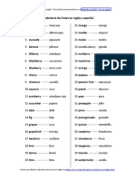 Vocabulario de Frutas en Ingles - Lista de Palabras