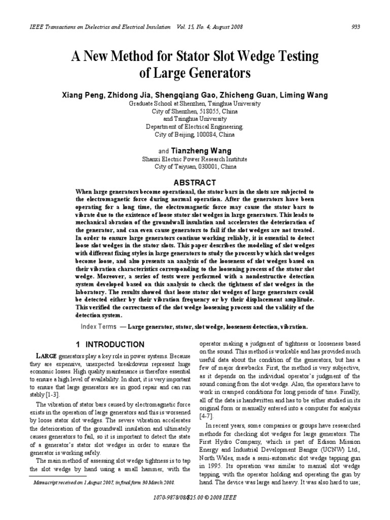 Stator End Winding Vibration and Temperature Rise Monitoring PDF