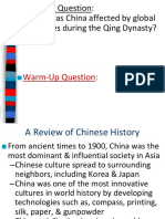 Essential Question: - How Was China Affected by Global Changes During The Qing Dynasty?