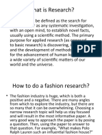 Research Prospects For Fashion Student