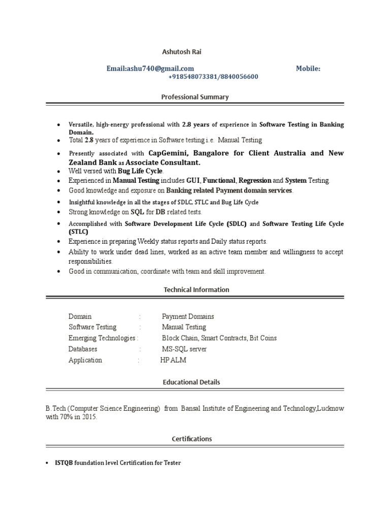 Software Testing Expert in Banking | PDF | Software Testing | Product ...