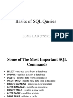 Basics of SQL Queries: Dbms Lab (Cs593)