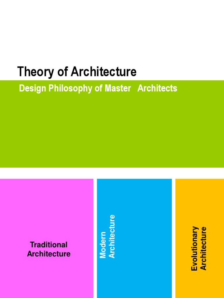 Theory of Architecture Design Philosophy of Master Architects Style
