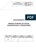 Ingreso y Control de Visitas , Subcontratistas y Proveedores 09.06.2019-V00