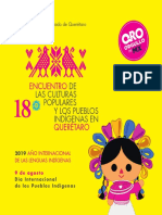 Programa 18º Encuentro de Las Culturas Populares y Los Pueblos Indígenas en Querétaro.
