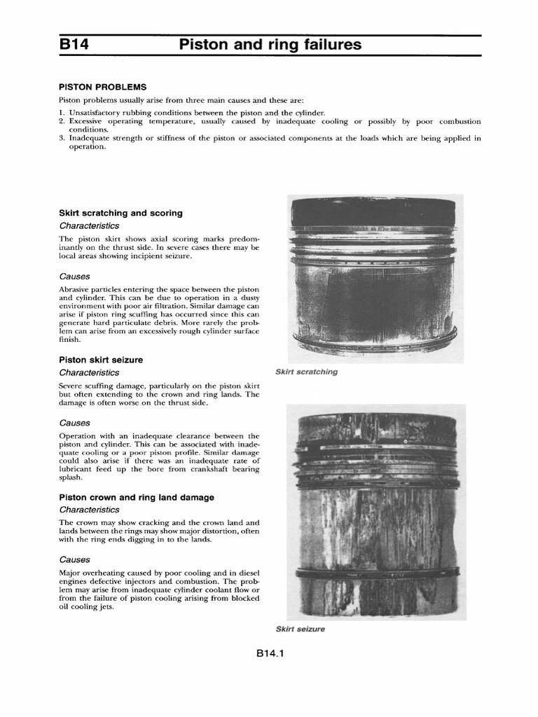 Piston And Ring Failures 2001 Pdf Piston Cylinder Engine