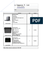 City Computer P. LTD: Particular Unit Amount Desktop PC (CPU)