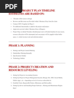 Website Project Plan Timeline Estimates Are Based On