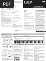 Korg B1sp Didgital Piano Manual