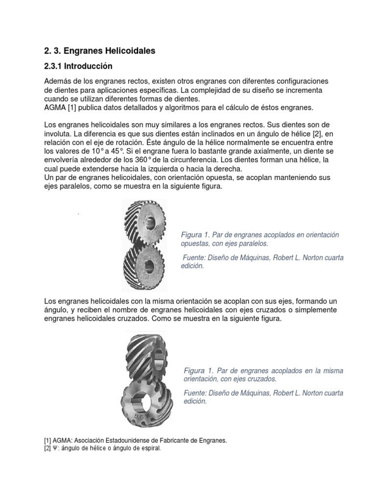 Engranes Helicoidales | PDF | Engranaje | Máquinas