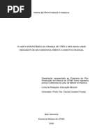 Monografia - Maria - Bet - Nia - Parizzi O Canto Espontâneo Da Criança de Três A Seis Anos Como Indicador de Seu Desenvolvimento Cognitivo-Musical PDF