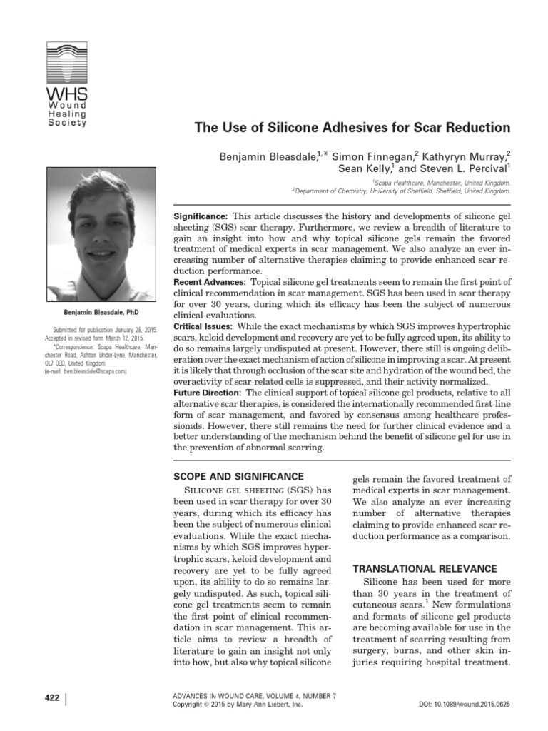The Use of Silicone Adhesives For Scar Reduction Wound.2015.0625 PDF