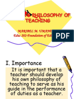 Teacher's Philosophy of Teaching MMU
