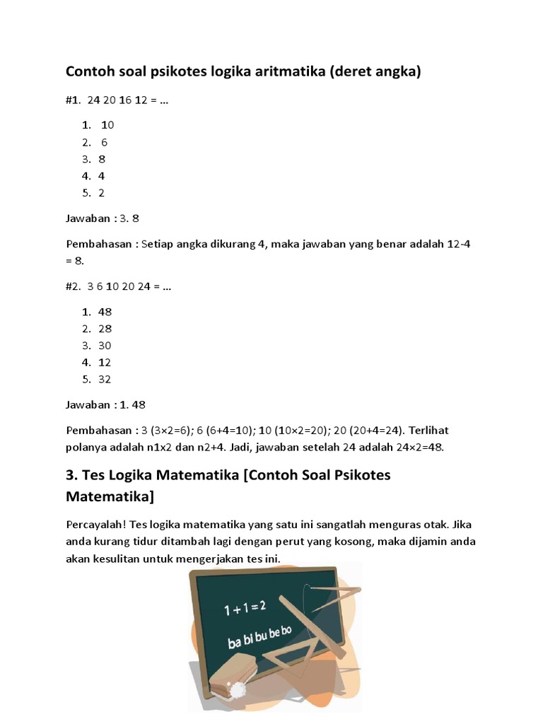 Contoh Soal Psikotes Deret Angka Dan Jawabannya Pdf