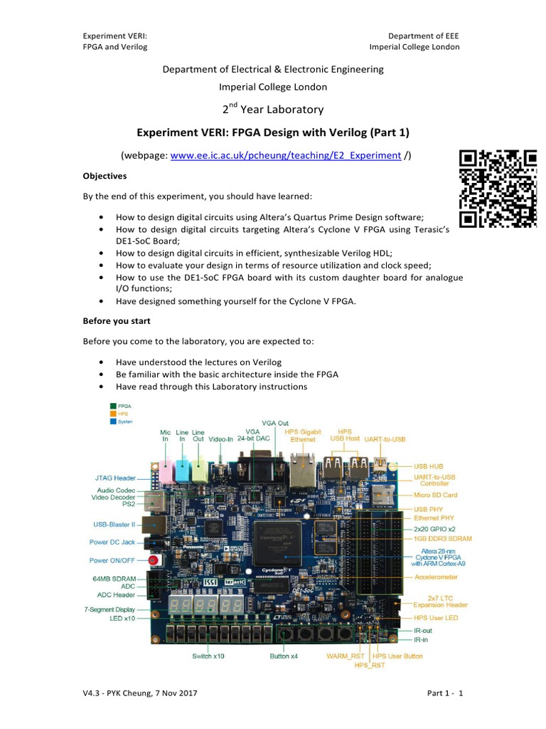 Experiment Sheet - FPGA Design ALL | PDF | Field Programmable Gate ...