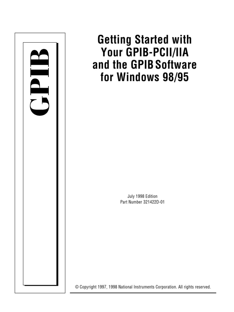 Getting Started With Your Gpib-Pcii/Iia and The GPIB Software For ...